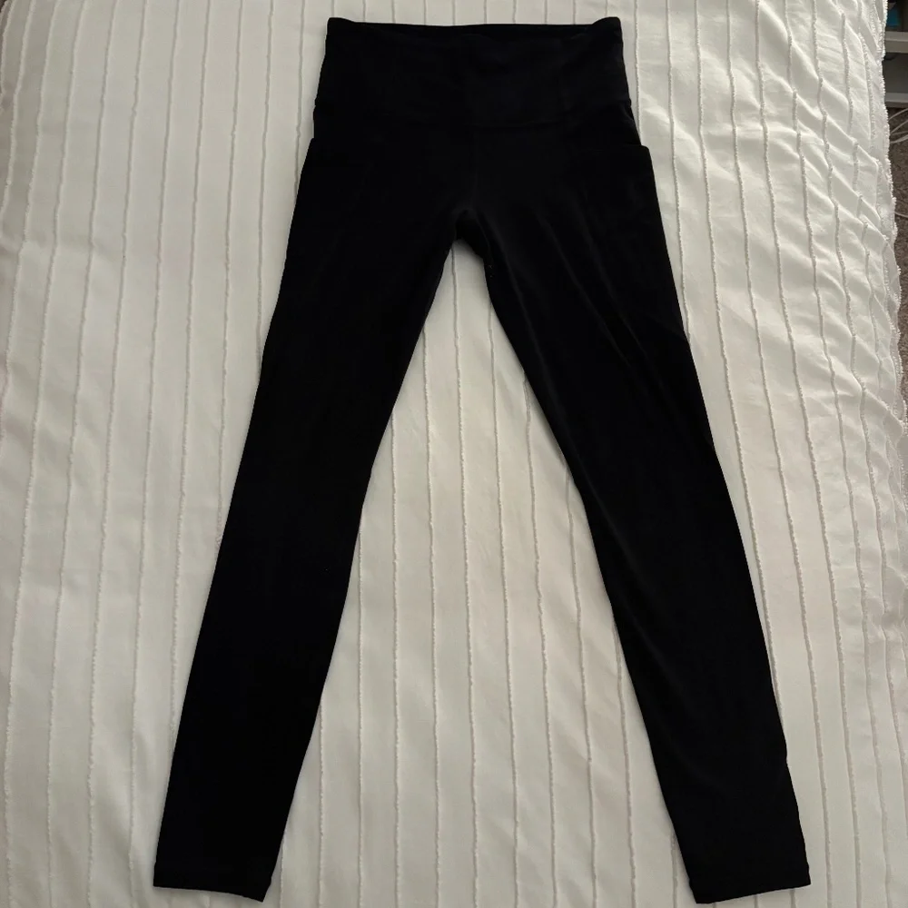 Athleta Salutation Stash Tights Black Full Length Size S - Picture 1 of 6